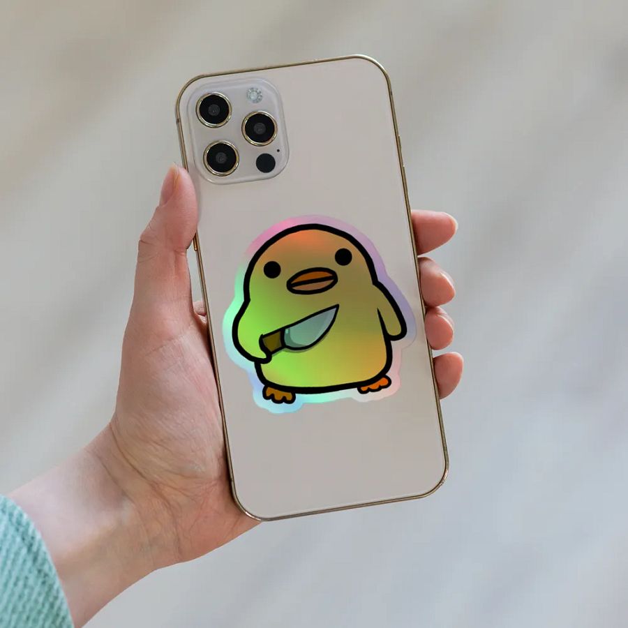 Stabby Duck Holographic Sticker product image (6)