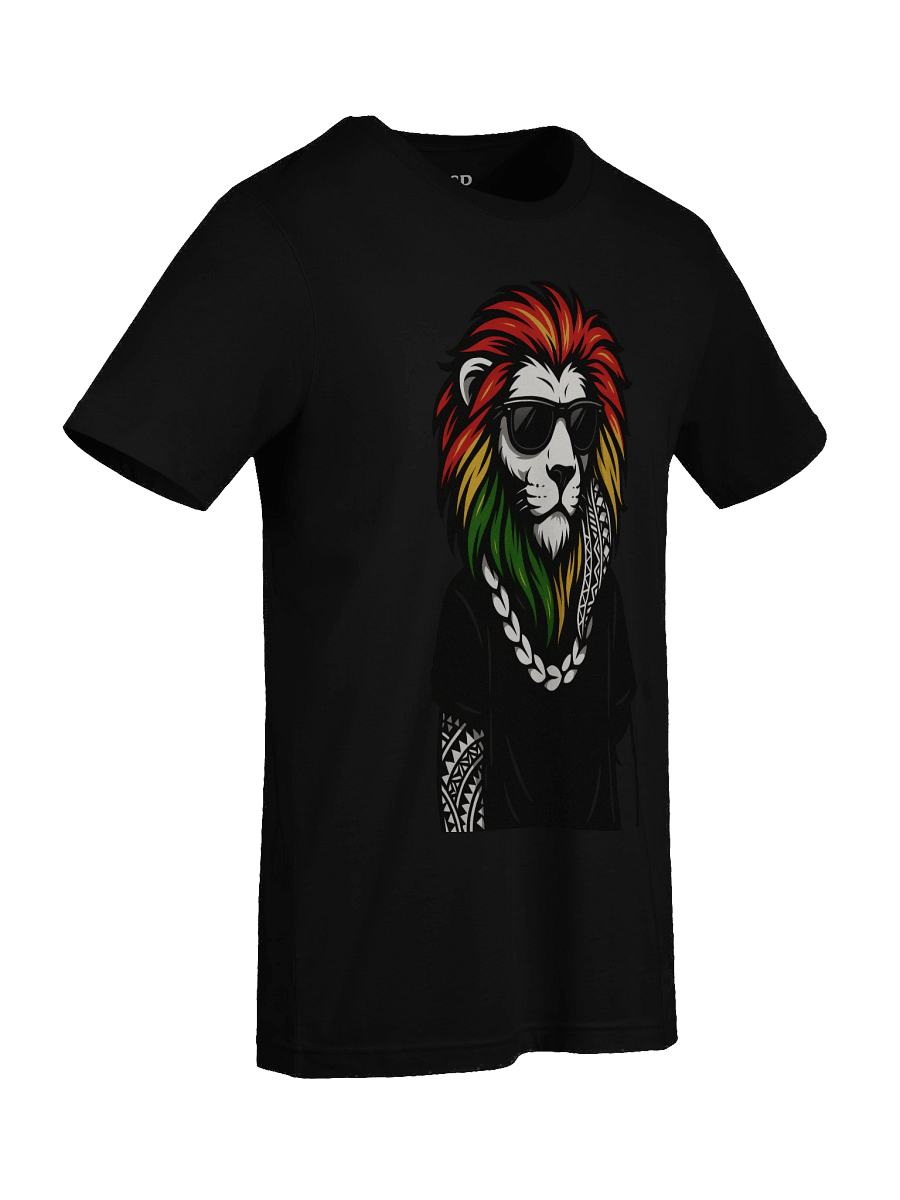 Reggae Lion Head T-Shirt – Polynesian Tribal Streetwear Design with Rasta Colors | Samoan Island Vibes by ASP Apparel product image (9)