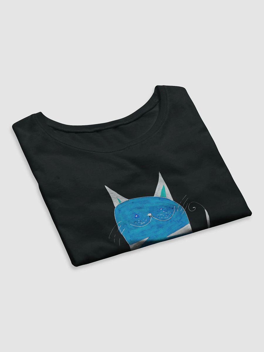 Abstract Whimsical Fun Striped Cat Ladies Cropped T Shirt product image (10)