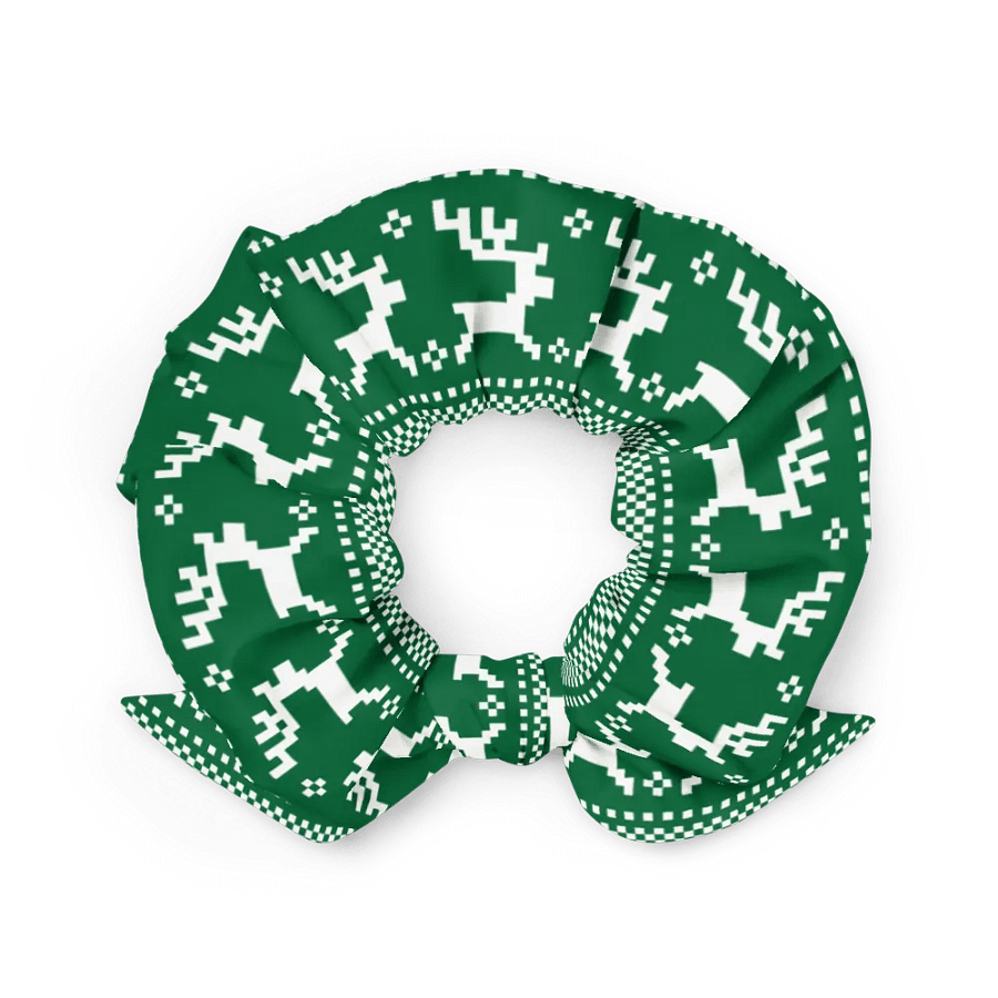 Winter Green Reindeer Scrunchie with Bow product image (2)