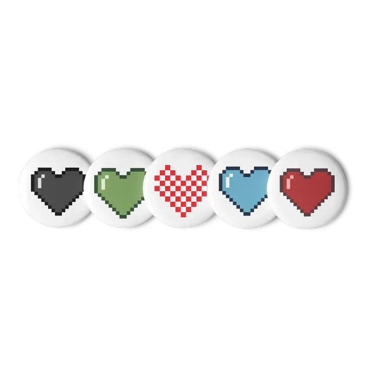 Pixel Heart Pin Button Set product image (1)