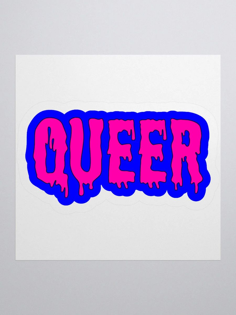 Creepy Queer Sticker, Cotton Candy Color Blue Hot Pink Pride Art product image (1)