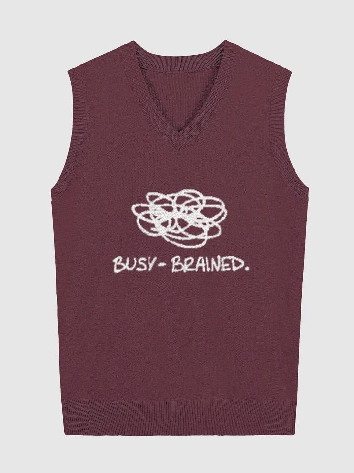 BUSY-BRAINED (maroon and white) knitwear vest product image (1)