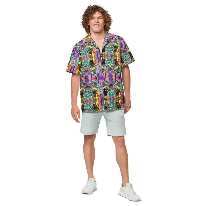 Abstract Doodle Art Joy Unisex Hawaiian Shirt product image (1)