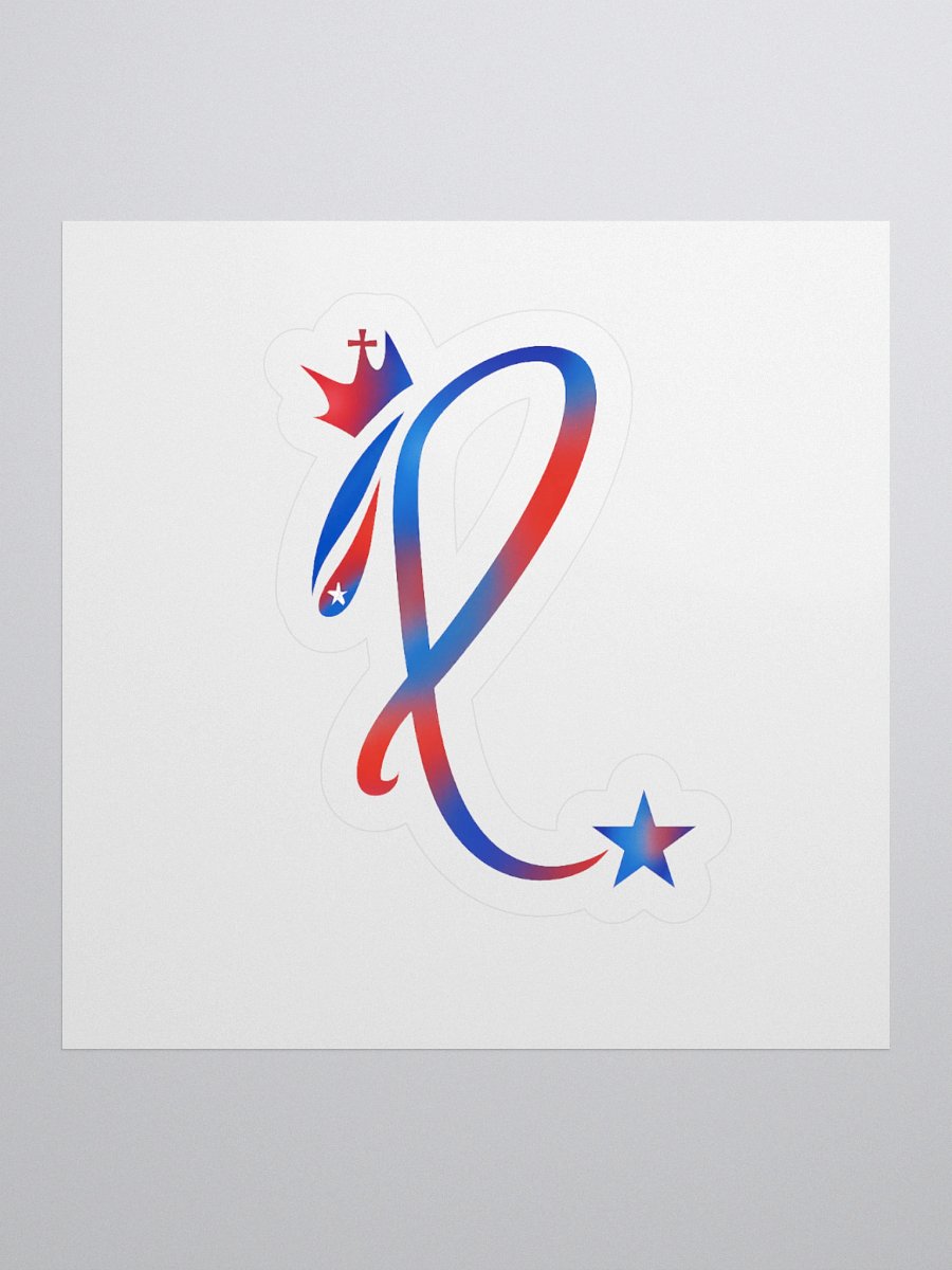 Red, White & Blue Crown Star Sticker product image (1)