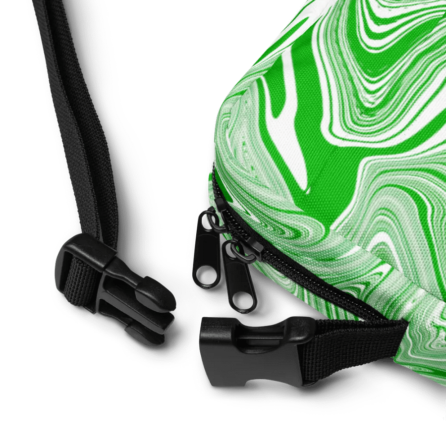 Utility Crossbody Bag - Green and White Liquid Swirls product image (7)