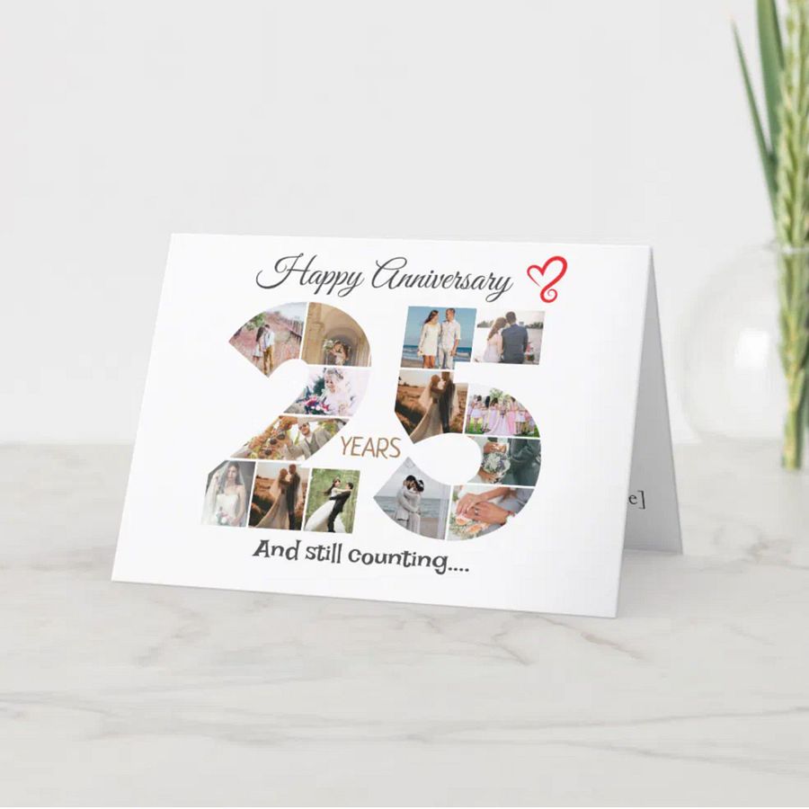 25 Year Anniversary Photo Card Editable Canva Template product image (3)