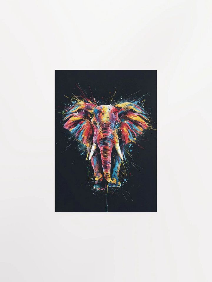 Savana Series - Colorful Elephant Wall Art Print, Vibrant Abstract Animal Painting, Home Decor, Large Poster product image (1)