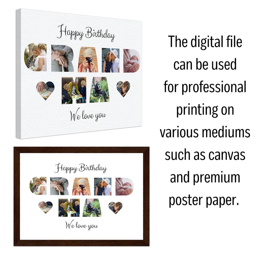 Happy Birthday Grandma Photo Collage Canva Template product image (5)