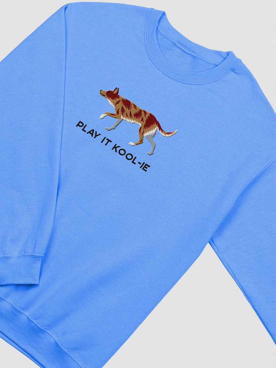 Play It Kool-ie Sweatshirt (Embroidered) of an Australian Koolie(Red Merle) product image (9)