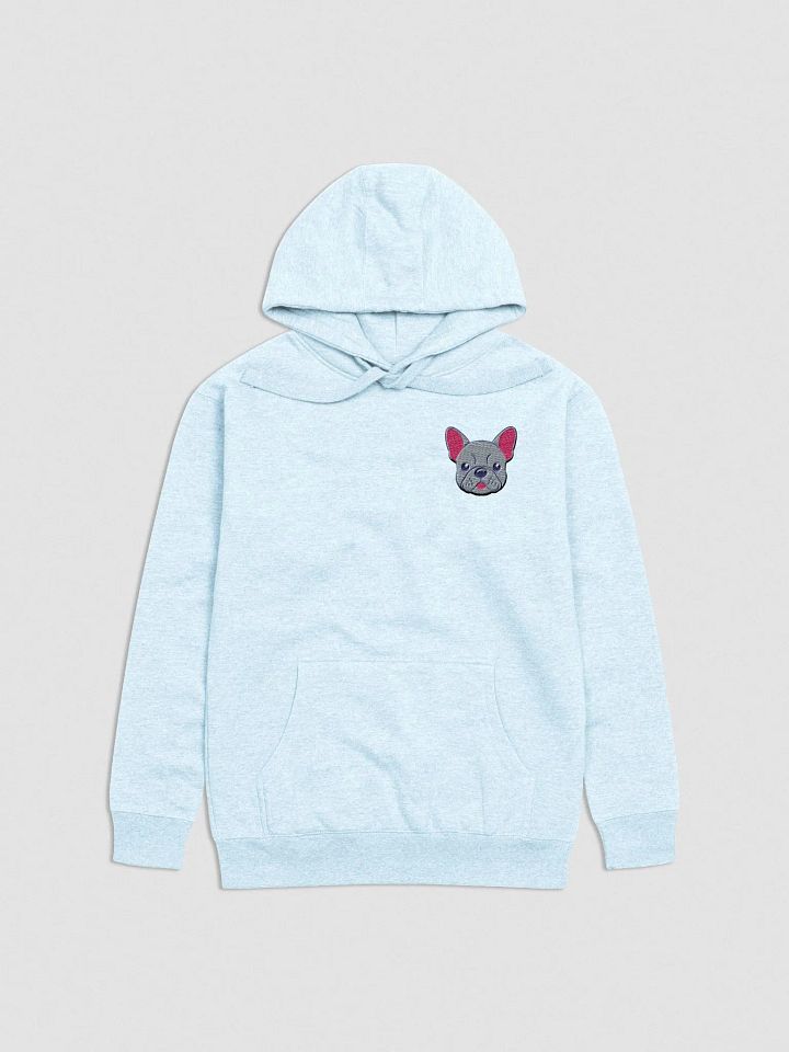 Grey French Bulldog Cartoon Embroidered Hoodie product image (1)
