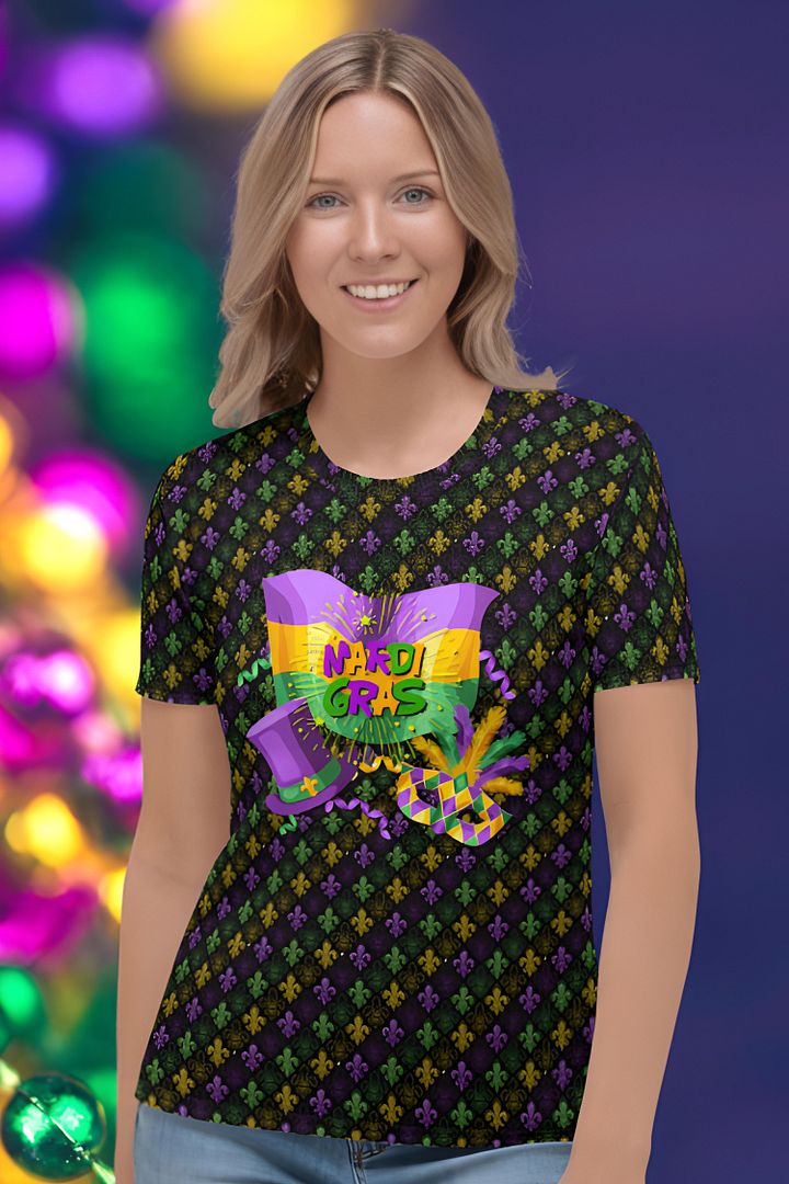 Mardi Gra All Over Print T-shirt product image (1)