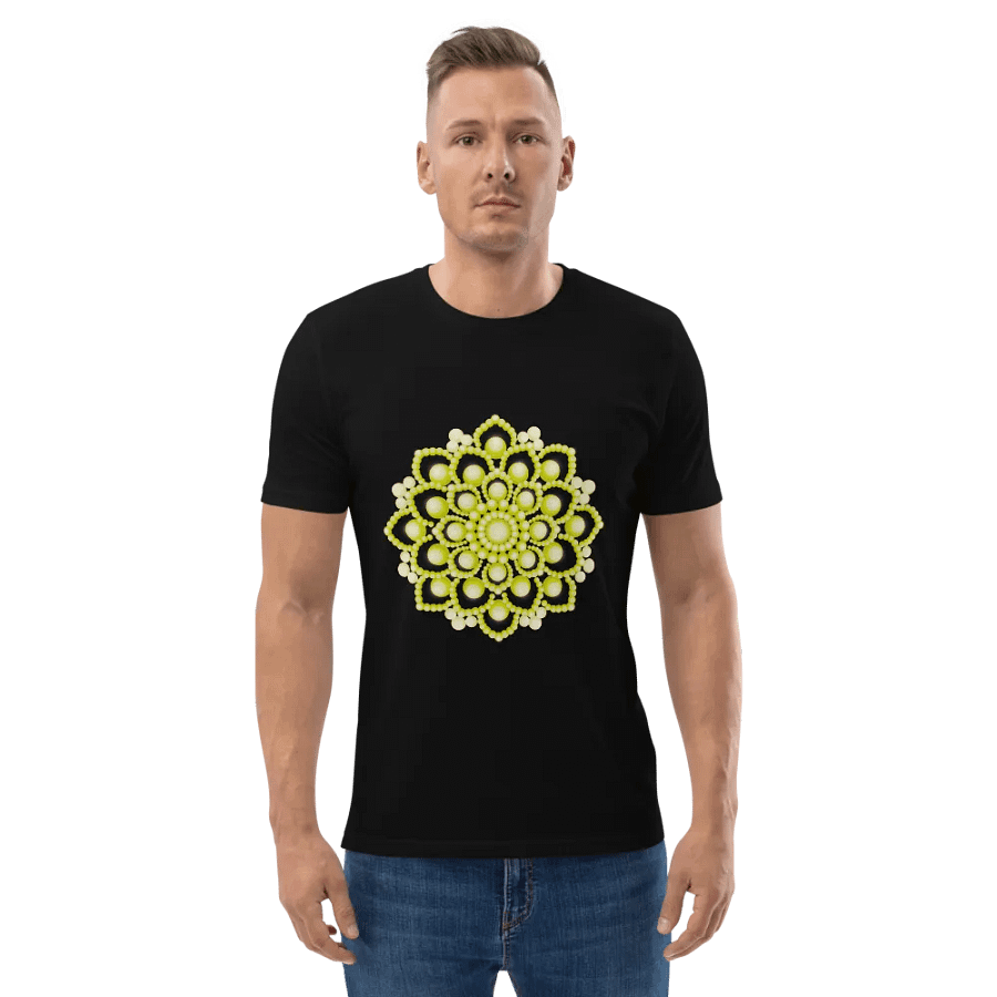 Yellow Flower Mandala Organic Cotton T-Shirt product image (2)