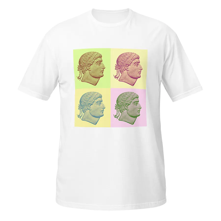 Constantine I The Great Roman Emperor, Pop Art White T-Shirt product image (1)