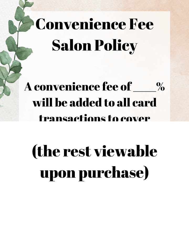 Convenience Fee Salon Policy product image (1)