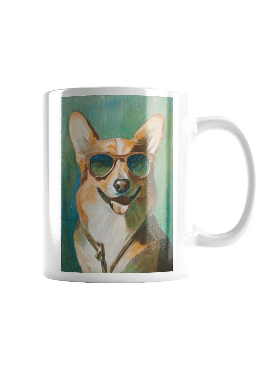 Cool Corgi Sunglasses Painting - dogPXL Artistic series Shades White Mug product image (1)