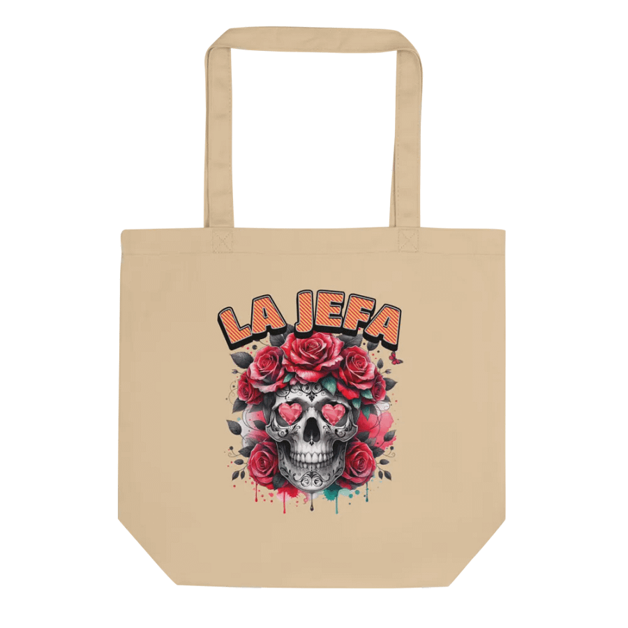 La Jefa Skull The Boss Roses Eco Tote product image (1)