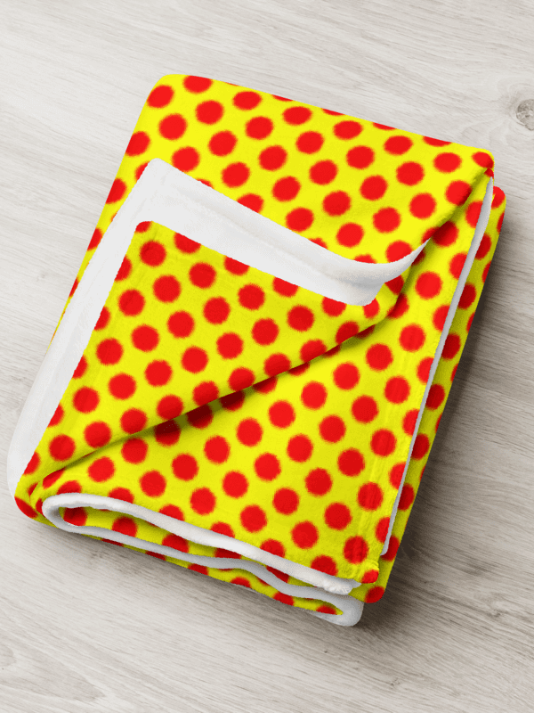 Red Polka Dots on Yellow Throw Blanket product image (2)