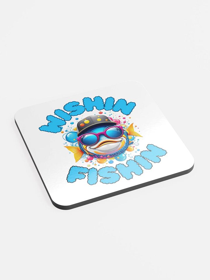 Wishin Fishin Glossed Cork Coaster product image (2)