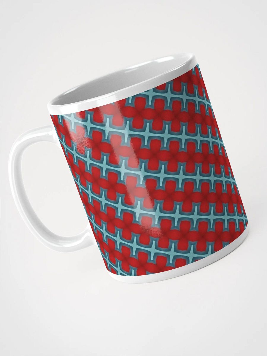 Red & Blue Diagonal Floral Ceramic Mug product image (3)