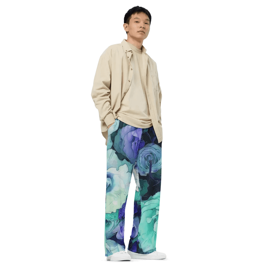 Aqua Flower Wideleg Pants product image (3)
