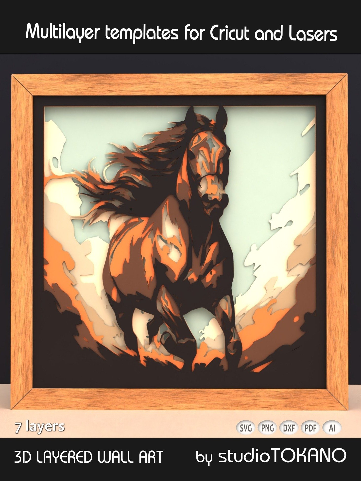 Running Horse 3D Layered SVG product image (3)