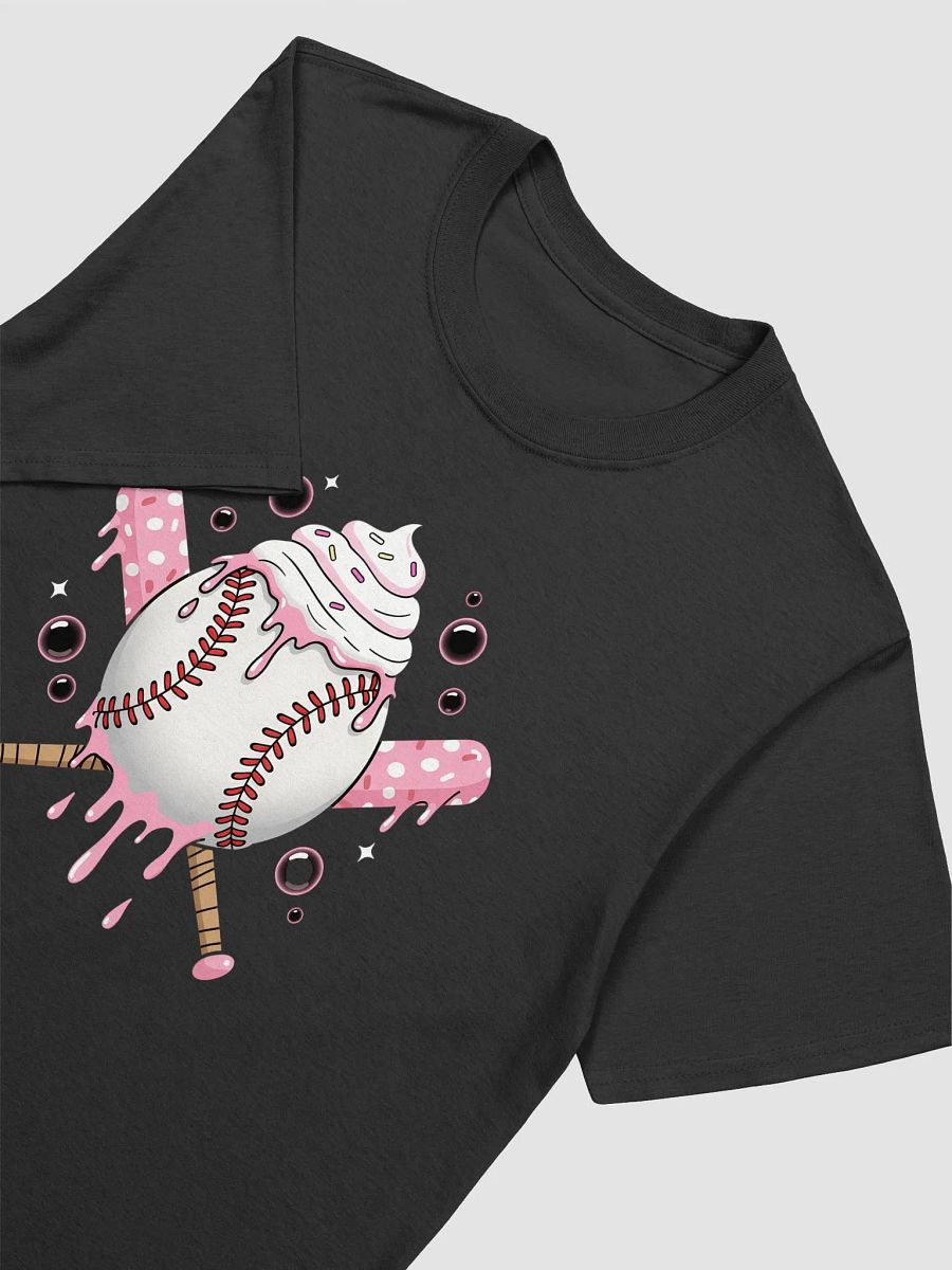 Sweet Softball Vibes T-Shirt – Cute Dripping Ice Cream Baseball & Pink Polka Dot Bats product image (6)