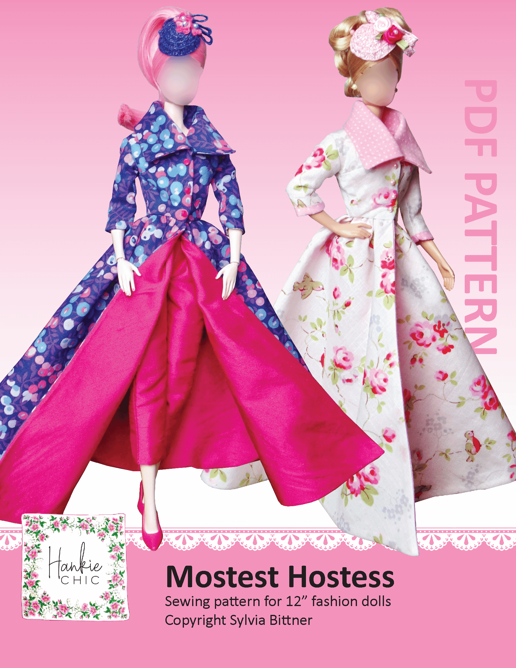 Mostest Hostess sewing pattern for 12" fashion dolls product image (1)