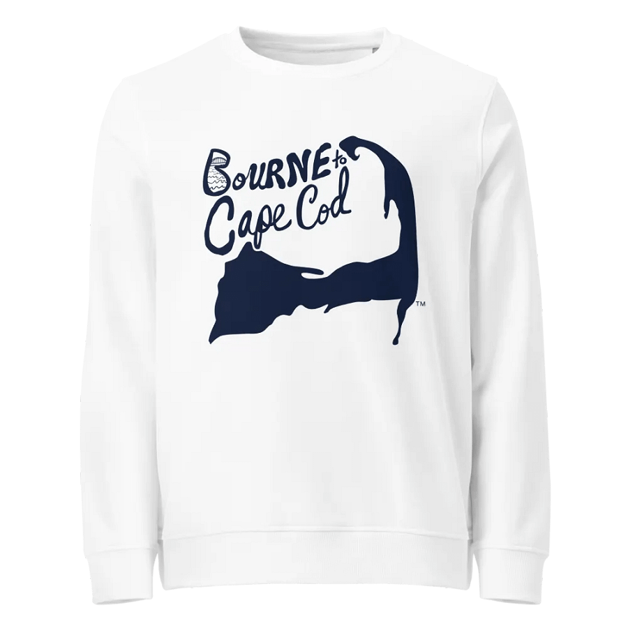 BOURNE to Cape Cod™ | DTG Vintage Print | Cozy Classic Navy Logo Sweatshirt – Cape Vibes, All Day, Every Day product image (1)