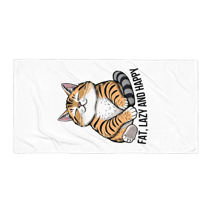 fat, lazy and happy towel product image (1)