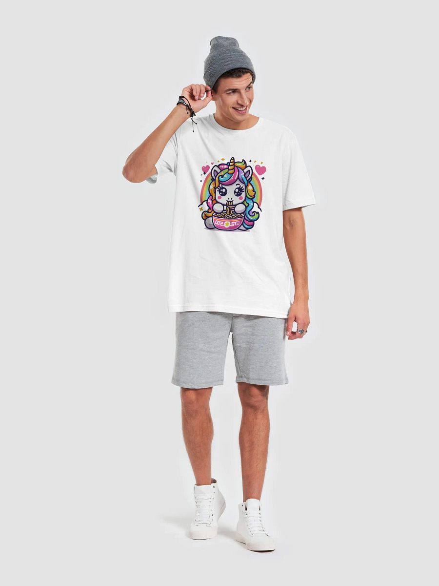 A cute Unicorn eating ramen noodles Triangular Spectrum Logo T-Shirt product image (6)