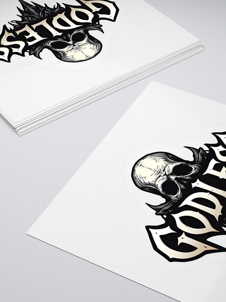 GODLESS Gothic Skull Kiss Cut Sticker product image (10)