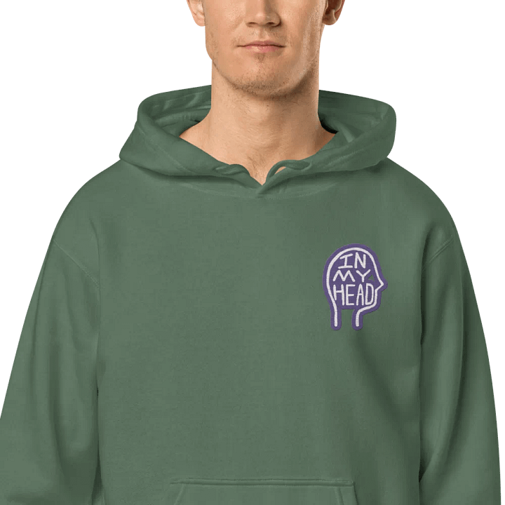 In My Head (L.C. purple bubble design 2) embroidered pigment hoodie product image (12)