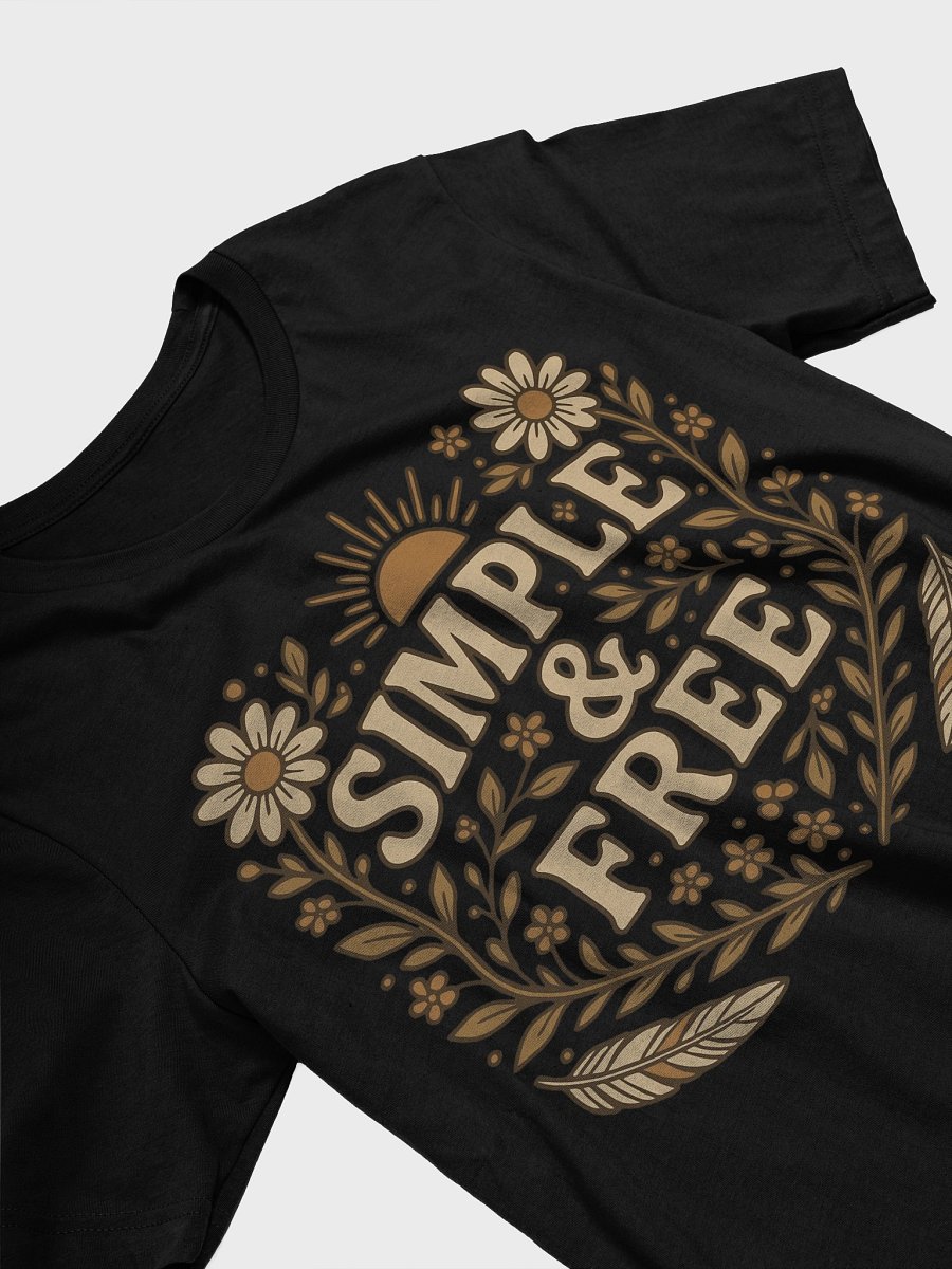Vintage Floral 'Simple & Free' T-Shirt product image (12)