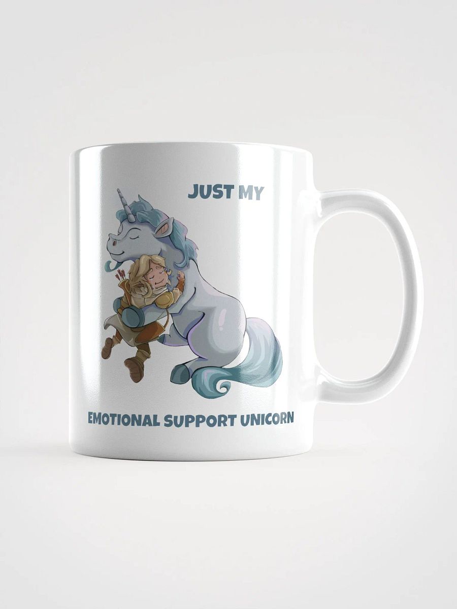 Emotional support Unicorn & Elf white ceramic mug 11oz 15oz 20oz for gamers and horse lovers product image (1)