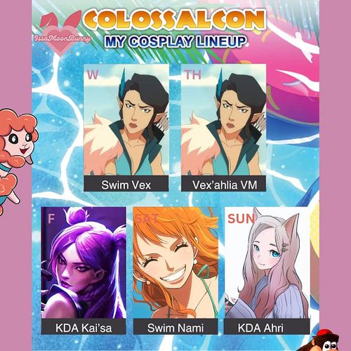 So excited for #Colossalcon2024 here's my #colossalcon2024lineup Be sure to find me for an #Animarathon surprise!