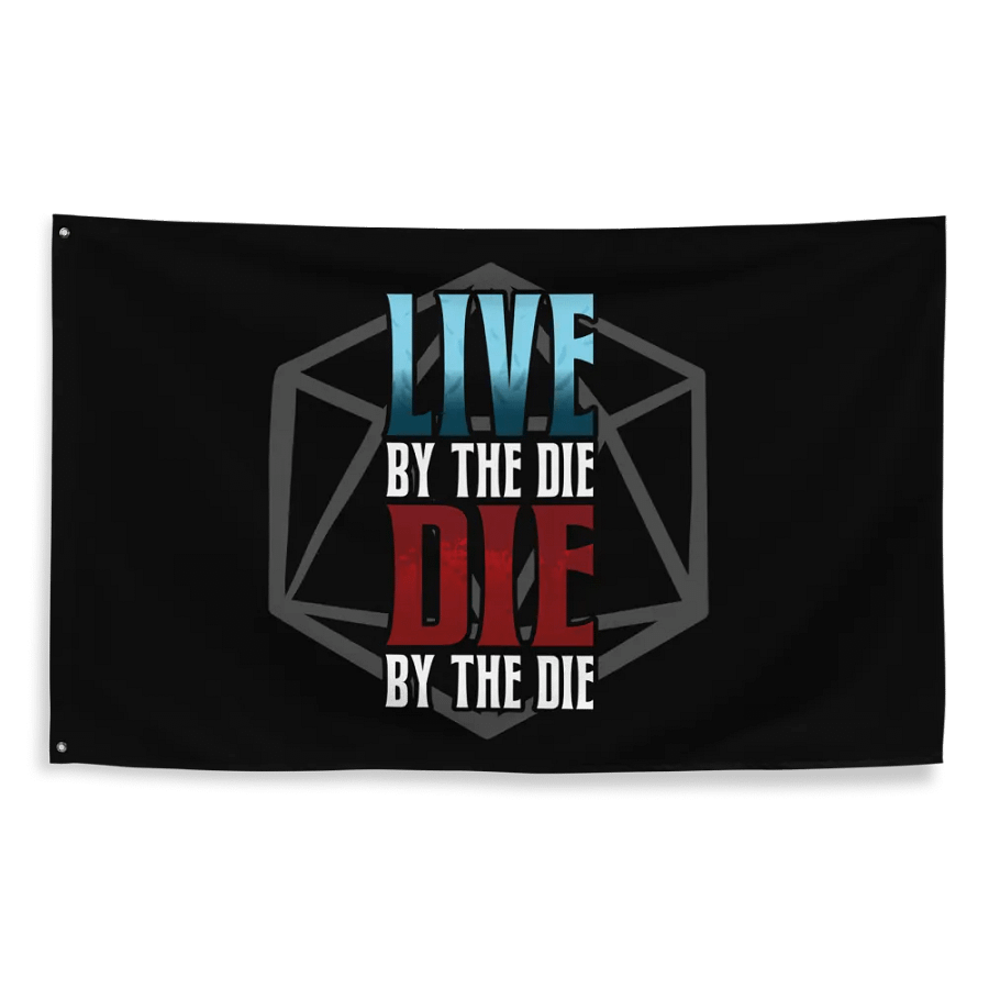 Live by the Die, Die by the Die Horizontal Flag (Black) product image (2)