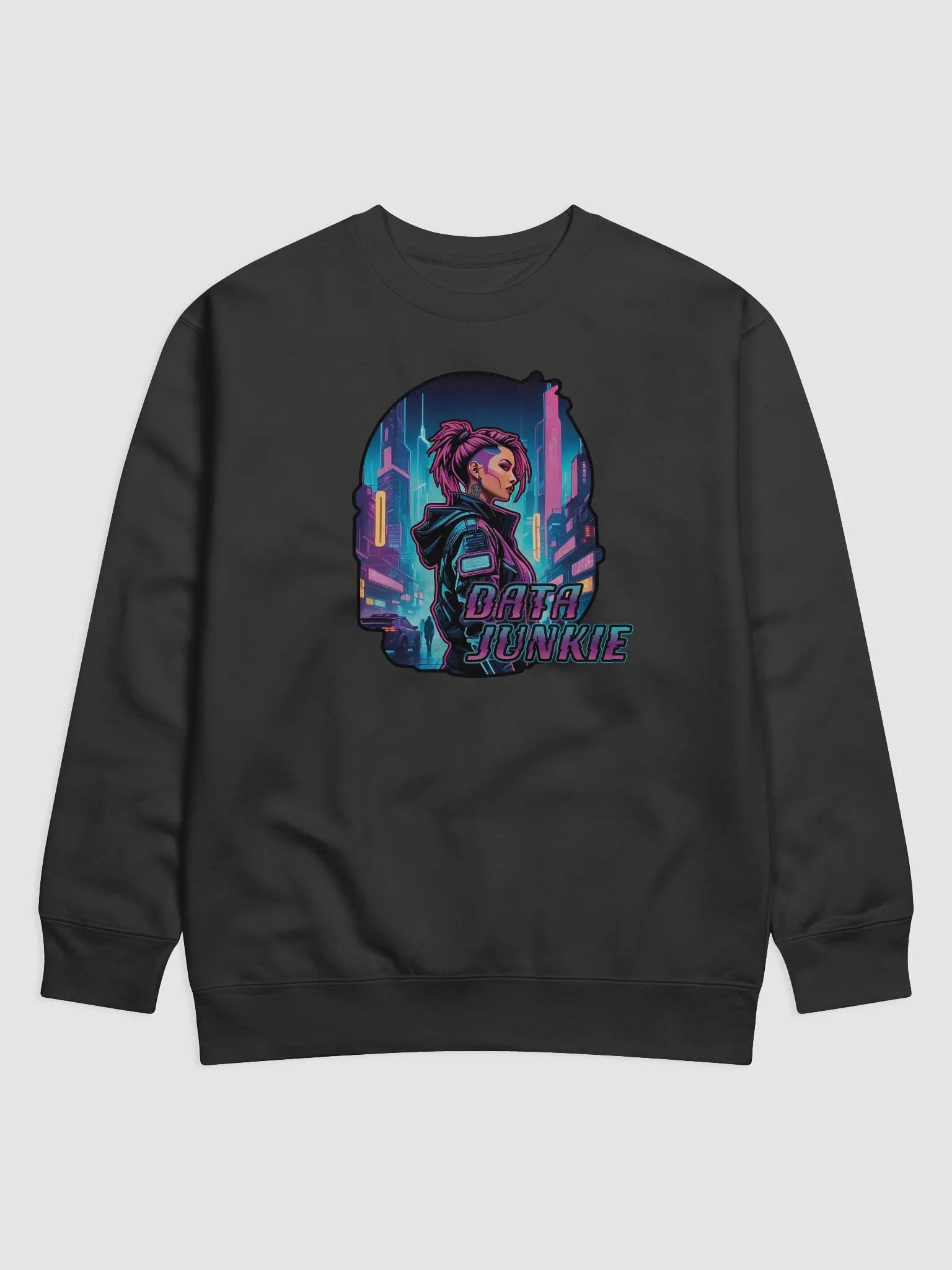 Neon Data Junkie Cyberpunk Sweatshirt product image (1)