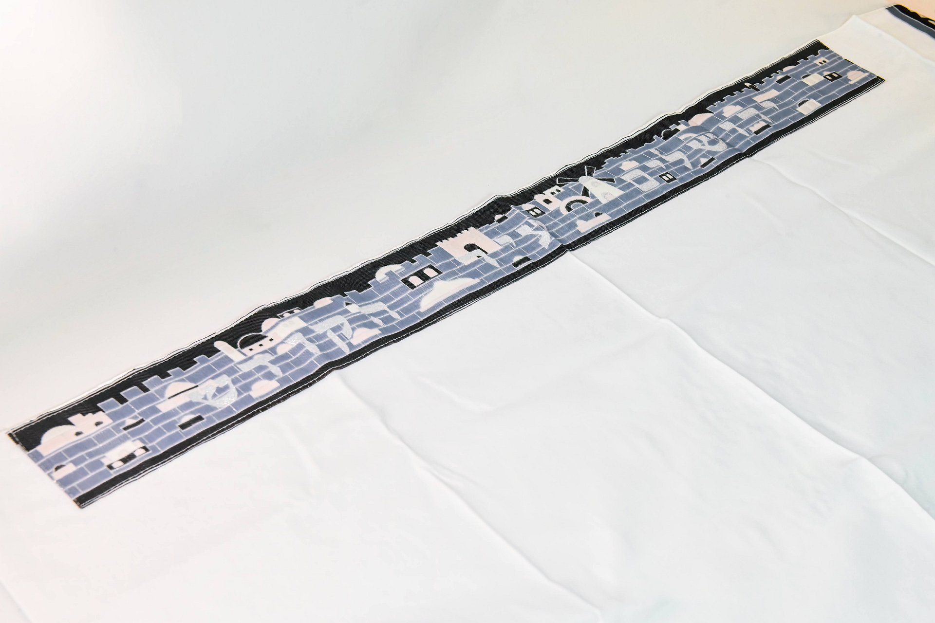 Jerusalem -GRAY, BLUE, PINK Small Tallit (Prayer Shawl) KIT product image (5)