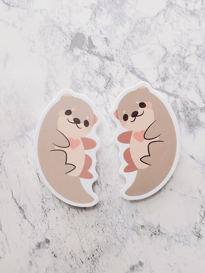 River Otter Couple Stickers product image (1)