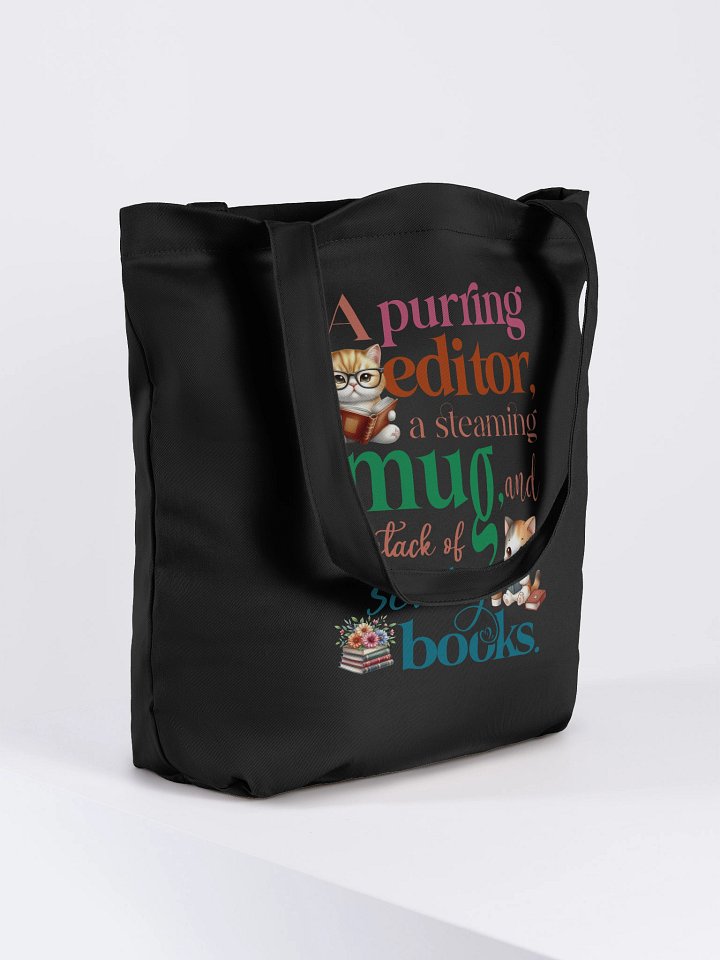 Purring Editor Cat Lover Tote Bag product image (1)