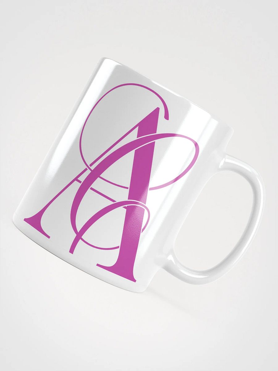 Elegant A Calligraphy White Glossy Mug (Magenta) product image (4)