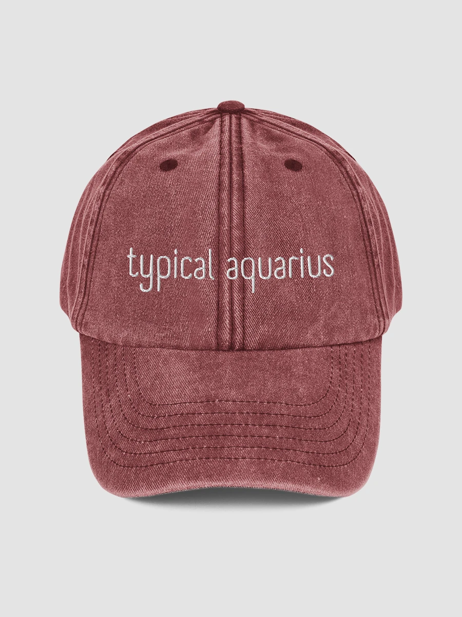 Typical Aquarius White on Red Vintage Wash Dad Hat product image (1)
