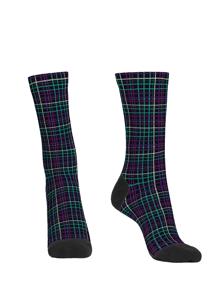 Black Plaid Crew Socks product image (2)