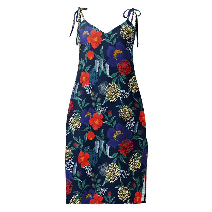 Midnight Garden Chiffon Midi Dress | Navy Blue Floral product image (1)