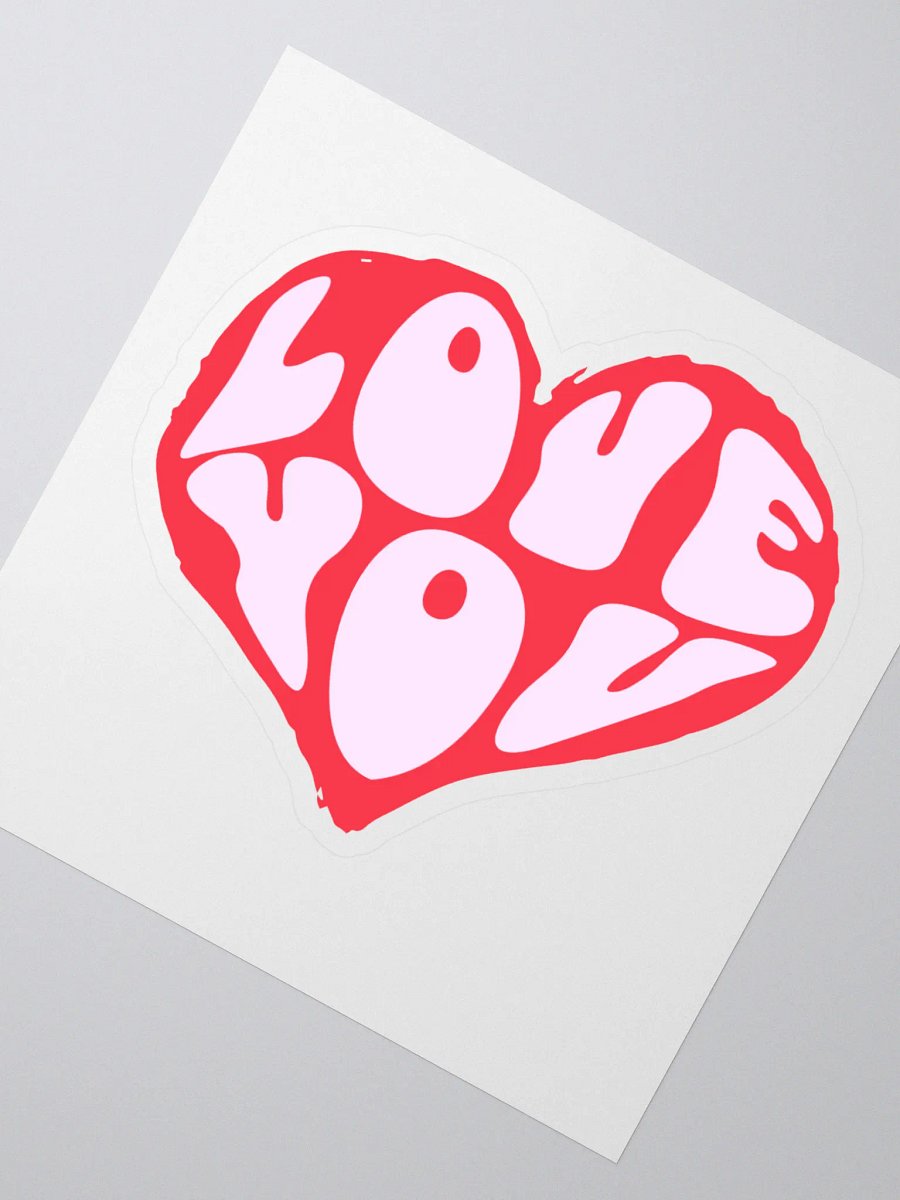 Love You Heart Kiss Cut Stickers product image (3)