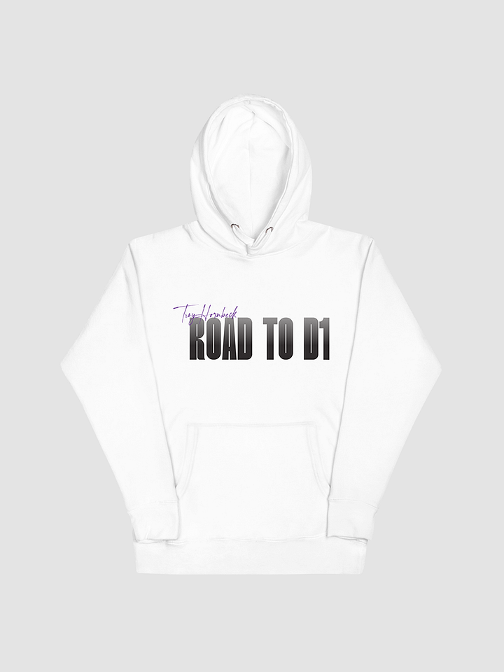 Troy Hornbeck - ROAD TO D1 - White Hoodie with PURPLE product image (1)