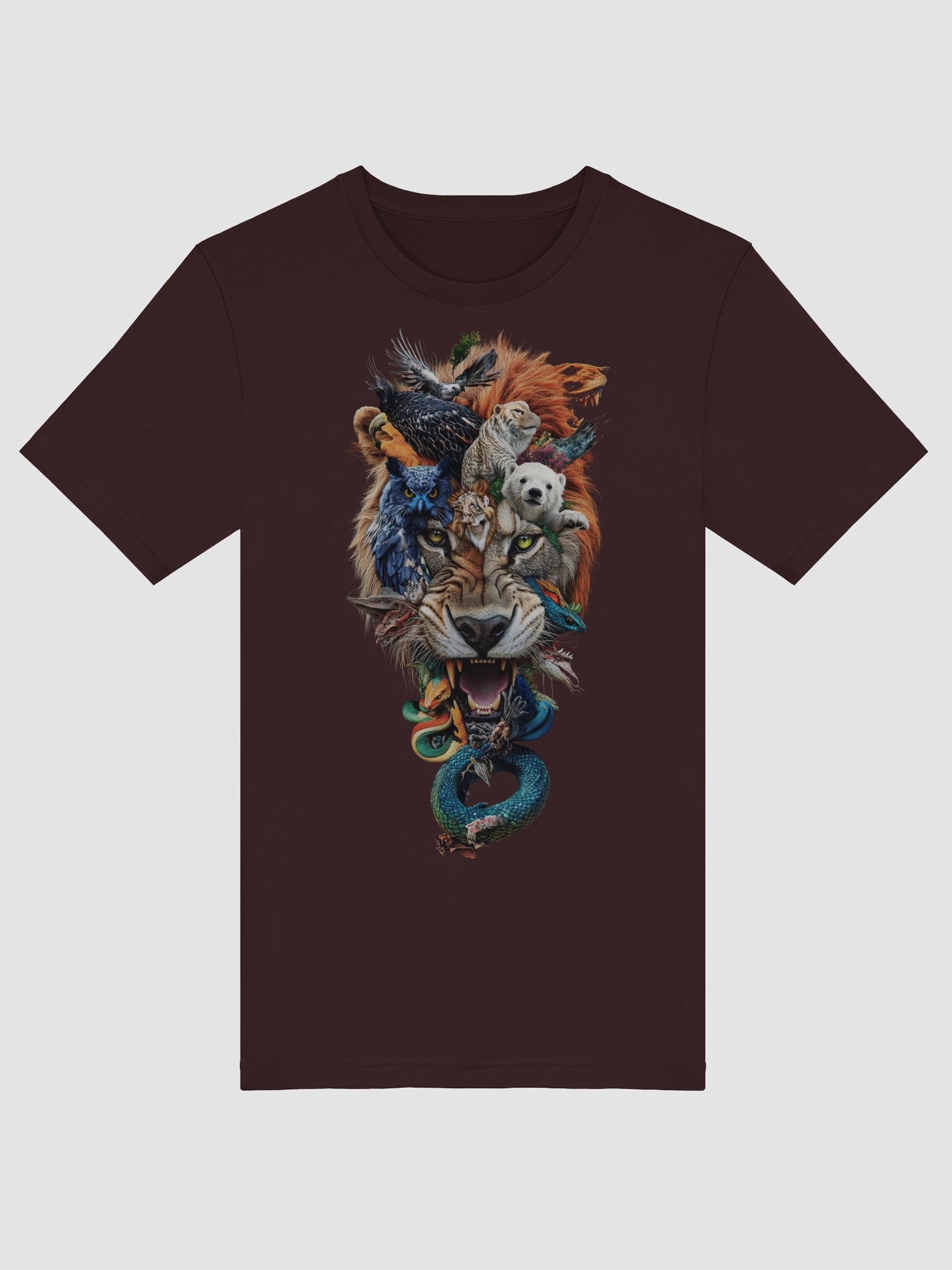 Majestic Animal Collage with Lion, Birds, and Marine Life T-Shirt product image (3)