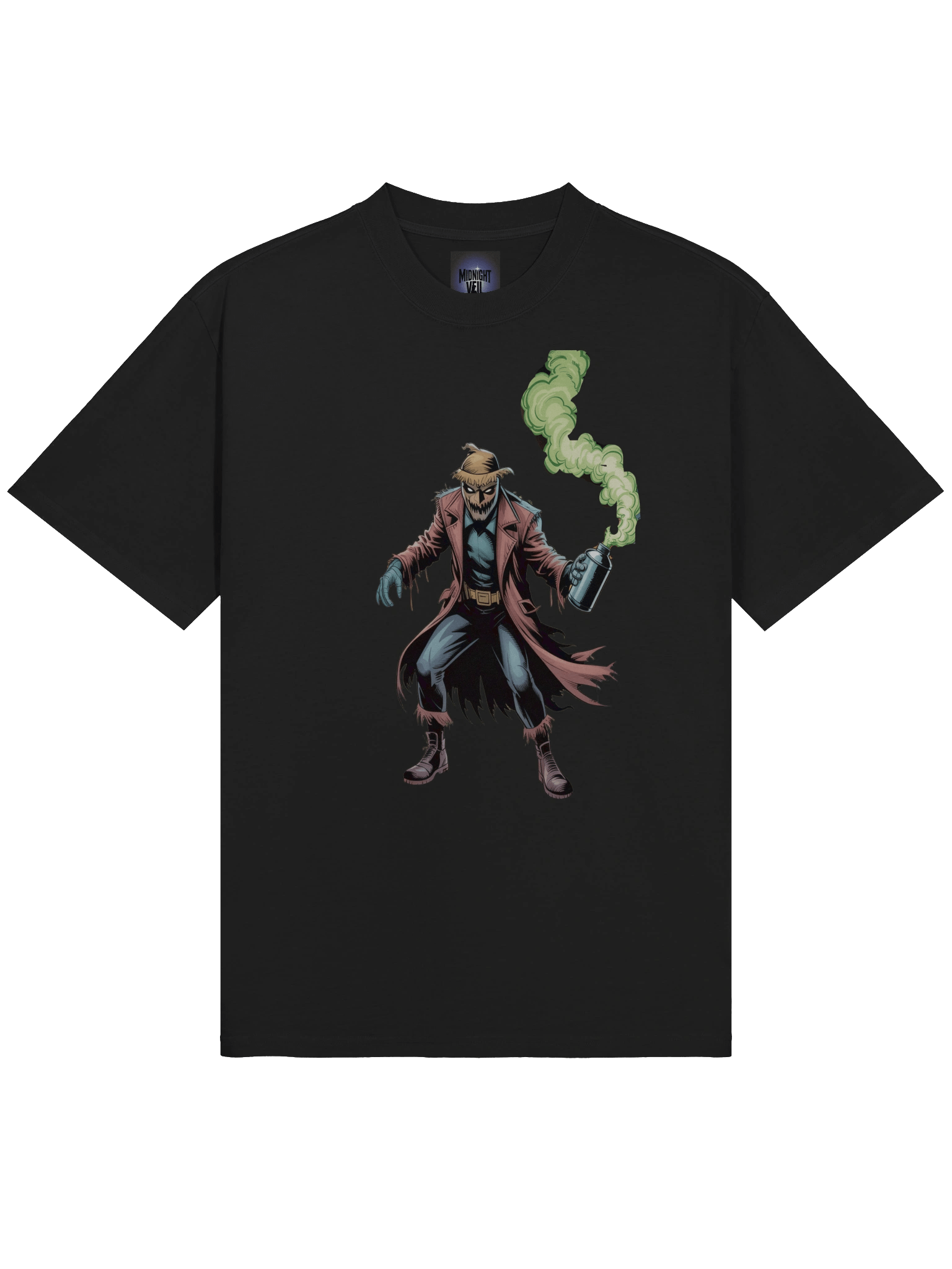Fear's Fume: Scarecrow's Toxic Trail Oversized Faded T-Shirt product image (5)