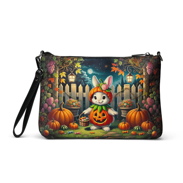 Bunny Rabbit Pumpkin Patch Crossbody Bag - Halloween Purse product image (2)